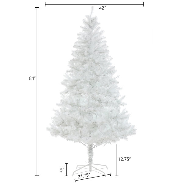 The Holiday Aisle® 7' White Fir Christmas Tree with 350 LED Lights